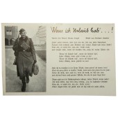 Postcard with soldier song Rosemarie "Wenn ich Urlaub hab"